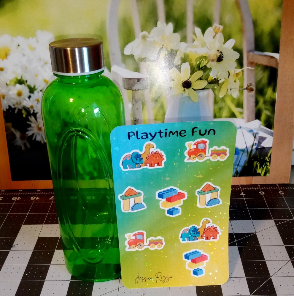 Playtime Fun Sticker Set With 25 Fl Oz Water Bottle - Picture 4 of 5